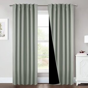 Blackout Curtain Panels - Window Treatment Room Darkening Drapes - Grey‎ Gray